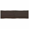 vidaXL Stolní deska tmavě hnědá 220x60x(2-6)cm ošetřený dub živá hrana