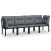 vidaXL 4dílná zahradní sedací souprava černá a šedá polyratan