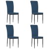 vidaXL Jídelní židle 4 ks modré samet