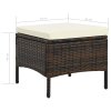 vidaXL 2místná zahradní pohovka se stolkem a otomany polyratan hnědá