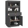 vidaXL Skříň highboard šedá 60 x 40 x 116,5 cm masivní borové dřevo