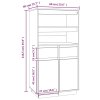 vidaXL Skříň highboard šedá 60 x 40 x 116,5 cm masivní borové dřevo