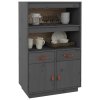 vidaXL Skříň highboard šedá 67 x 40 x 108,5 cm masivní borové dřevo