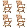 vidaXL Skládací zahradní židle 4 ks masivní akáciové dřevo