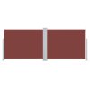 vidaXL Zatahovací boční markýza / zástěna hnědá 140 x 1000 cm
