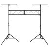 vidaXL Světelná rampa se stojany černá 338 x 115 x (180–300) cm ocel