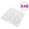 vidaXL 3D nástěnné panely 48 ks 50 x 50 cm diamant bílé 12 m²