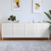 vidaXL Nábytková dvířka lamelový design 4 ks bílá 69x59,4 cm borovice