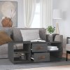 vidaXL Konferenční stolek šedý 100 x 50 x 41 cm masivní borové dřevo