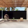 vidaXL Zatahovací boční markýza černá 220 x 1 000 cm