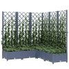 vidaXL Zahradní truhlík s treláží modrá šedá 120 x 120 x 121,5 cm PP