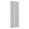 vidaXL Interiérové dveře 83 x 201,5 cm bílé matné sklo a hliník