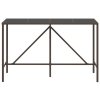 vidaXL Barový stůl se skleněnou deskou hnědý 180x70x110 cm polyratan