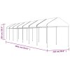 vidaXL Altán se střechou bílý 15,61 x 2,28 x 2,69 m polyethylen
