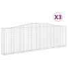 vidaXL Klenuté gabionové koše 3 ks 400x30x120/140cm pozinkované železo