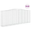 vidaXL Klenuté gabionové koše 10ks 400x50x160/180cm pozinkované železo