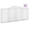 vidaXL Klenuté gabionové koše 7 ks 300x30x120/140cm pozinkované železo