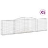 vidaXL Klenuté gabionové koše 5 ks 400x30x100/120cm pozinkované železo