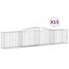 vidaXL Klenuté gabionové koše 15ks 400x50x80/100 cm pozinkované železo
