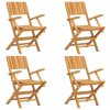 vidaXL Skládací zahradní židle 4 ks 55x61x90 cm masivní teakové dřevo
