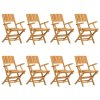 vidaXL Skládací zahradní židle 8 ks 55x61x90 cm masivní teakové dřevo