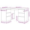 vidaXL Rohový psací stůl kouřový dub 145x100x76 cm kompozitní dřevo