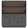 vidaXL Skříň highboard šedá 100x40x108,5 cm masivní borové dřevo