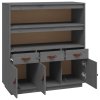 vidaXL Skříň highboard šedá 100x40x108,5 cm masivní borové dřevo