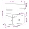 vidaXL Skříň highboard šedá 100x40x108,5 cm masivní borové dřevo