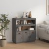 vidaXL Skříň highboard šedá 100x40x108,5 cm masivní borové dřevo