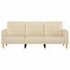 vidaXL 3místná pohovka krémová 180 cm textil