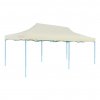 vidaXL Krémový skládací nůžkový party stan 3 x 6 m