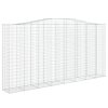 vidaXL Klenutý gabionový koš 400 x 50 x 200/220 cm pozinkované železo