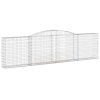 vidaXL Klenutý gabionový koš 400 x 30 x 100/120 cm pozinkované železo