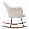 vidaXL Houpací křeslo krémově bílé samet