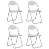 vidaXL Skládací jídelní židle 4 ks bílé umělá kůže