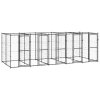 vidaXL Venkovní psí kotec ocel 12,1 m²