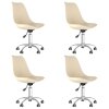 vidaXL Otočné jídelní židle 4 ks krémové textil
