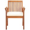 vidaXL Zahradní jídelní židle s poduškami 4 ks masivní akáciové dřevo