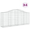 vidaXL Klenuté gabionové koše 4 ks 200x30x80/100 cm pozinkované železo