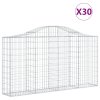 vidaXL Klenuté gabionové koše 30ks 200x30x100/120cm pozinkované železo