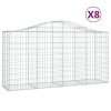 vidaXL Klenuté gabionové koše 8 ks 200x50x100/120cm pozinkované železo