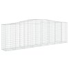 vidaXL Klenuté gabionové koše 25ks 400x50x120/140cm pozinkované železo