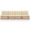 vidaXL 4místná pohovka s poduškami masivní borovice