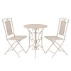 vidaXL 3dílný bistro set ocelový bílý