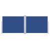 vidaXL Zatahovací boční markýza / zástěna modrá 140 x 1000 cm