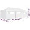 vidaXL Skládací nůžkový stan s 8 bočními stěnami 3 x 9 m bílý
