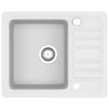 vidaXL Žulový kuchyňský dřez jednoduchý bílý