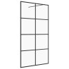 vidaXL Zástěna do průchozí sprchy čiré ESG sklo 90 x 195 cm černá