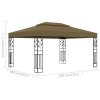 vidaXL Altán s dvojitou střechou 3 x 4 m taupe 180 g/m²